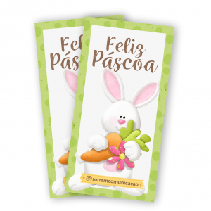 Adesivo Páscoa Oba Vinil Branco com recorte Eletronico 5x10cm 4x0 Brilho  Tema Cute
