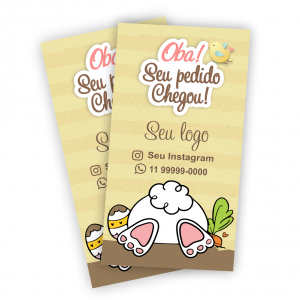 Adesivo Páscoa Oba Vinil Branco com recorte Eletronico 5x10cm 4x0 Brilho  Tema Marrom
