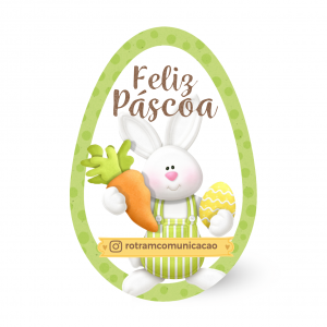 Adesivo Páscoa Ovo Vinil Branco com recorte Eletronico 6x4cm 4x0 Brilho  Tema Cute