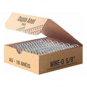 Wire-o 5/8 Branco 16 Anéis  A5 Branco   Indicado para até 120 Folhas de 75G